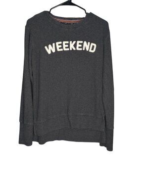 Weekend ROYCE BRAND Dark Gray Top SWEATSHIRT SWEATER Terry Knit Cozy Vibes M